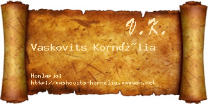 Vaskovits Kornélia névjegykártya